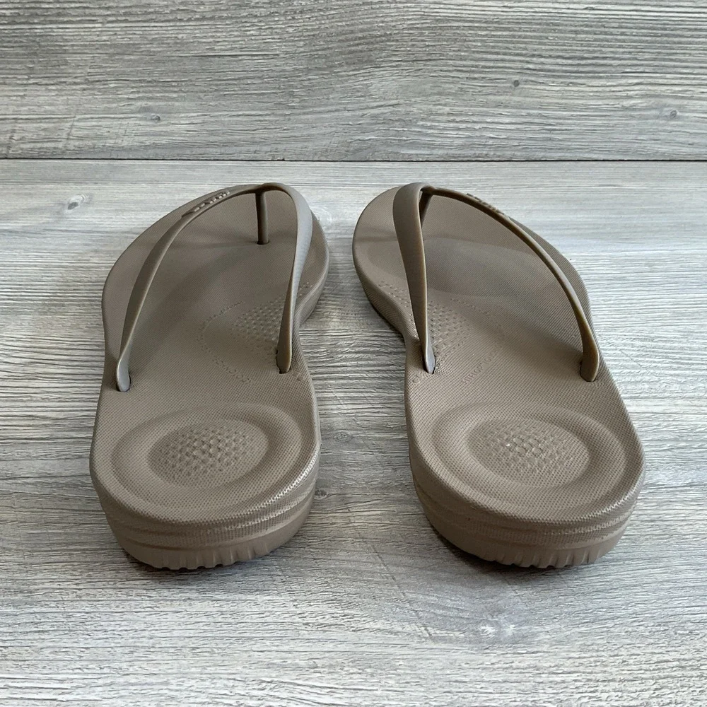 Fitflop Mens Flip Flops Timberwolf IQushion Ergonomic Arch Support Size 12.5